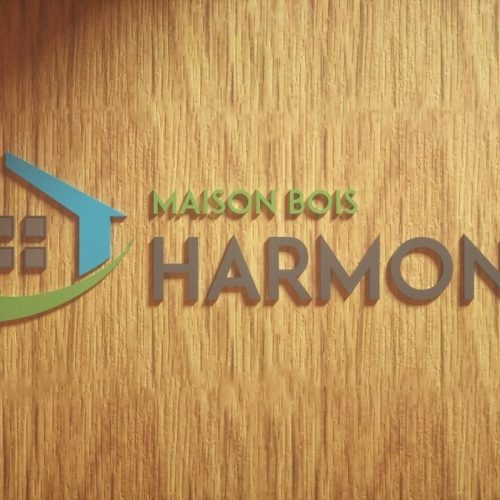 logo 3D Maison bois harmony